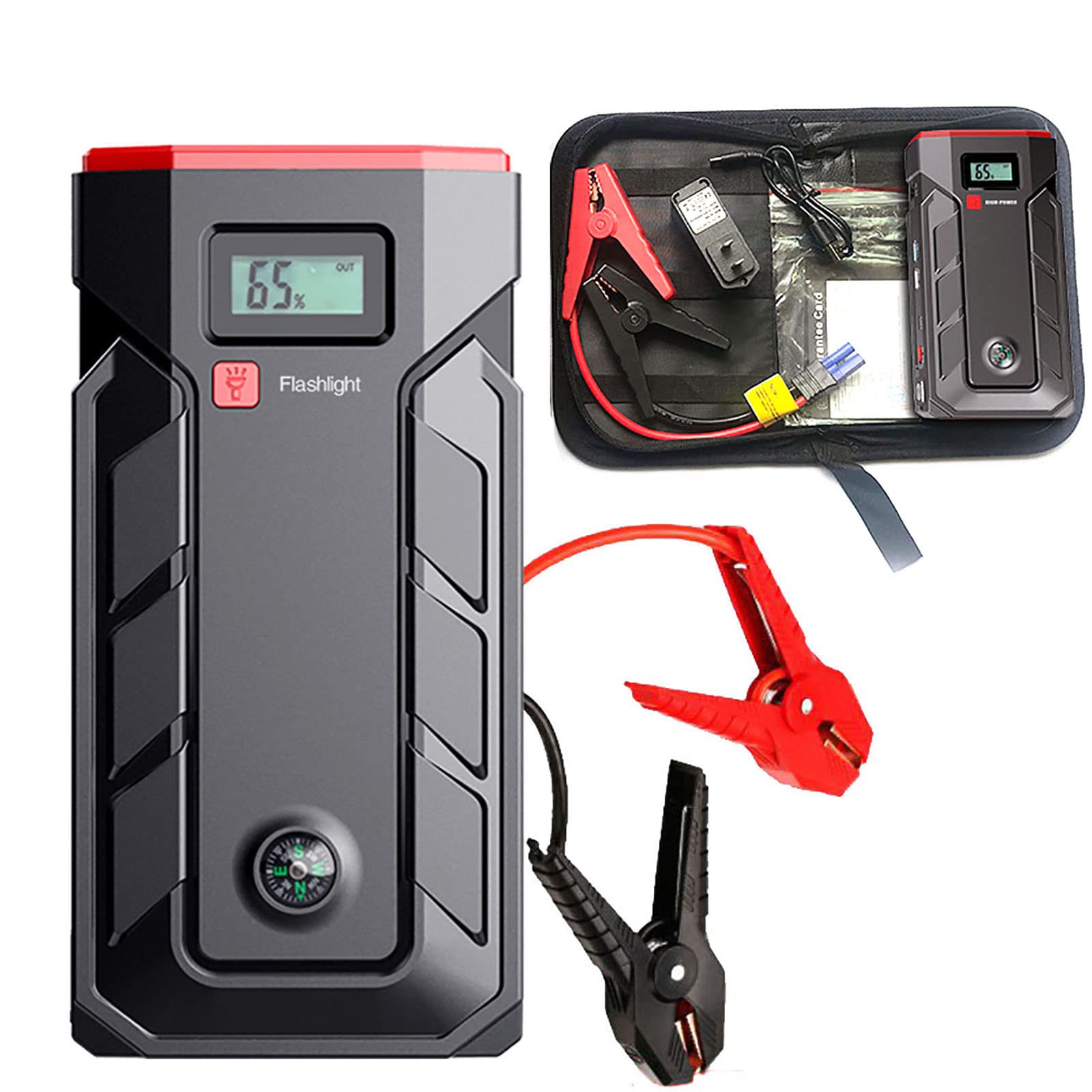 Avviatore di Emergenza per Auto 20000mAh Battery Booster Peak 2000A per Veicoli, Camion e SUV (Fino a 10 Litri di Gas/Motore Diesel da 8 Litri)