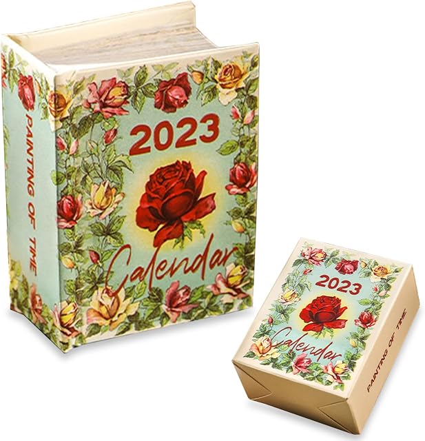 2023 Calendar Mini Tear-Off Calendar Desk Calendar Tear Off Tabs 3x2 for Crafting 365 Sheets Vintage Oil Painting Desk Calendar (Painting of Time)