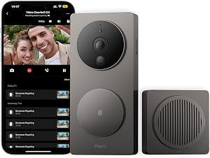 Aqara Smarte Video-Türklingel G4 (inkl. Klingel), 1080p FHD HomeKit Secure -Kamera, Lokale Gesichtserkennung und Automatisierungen, Unterstützt Alexa, Apple Home, Google, Grau
