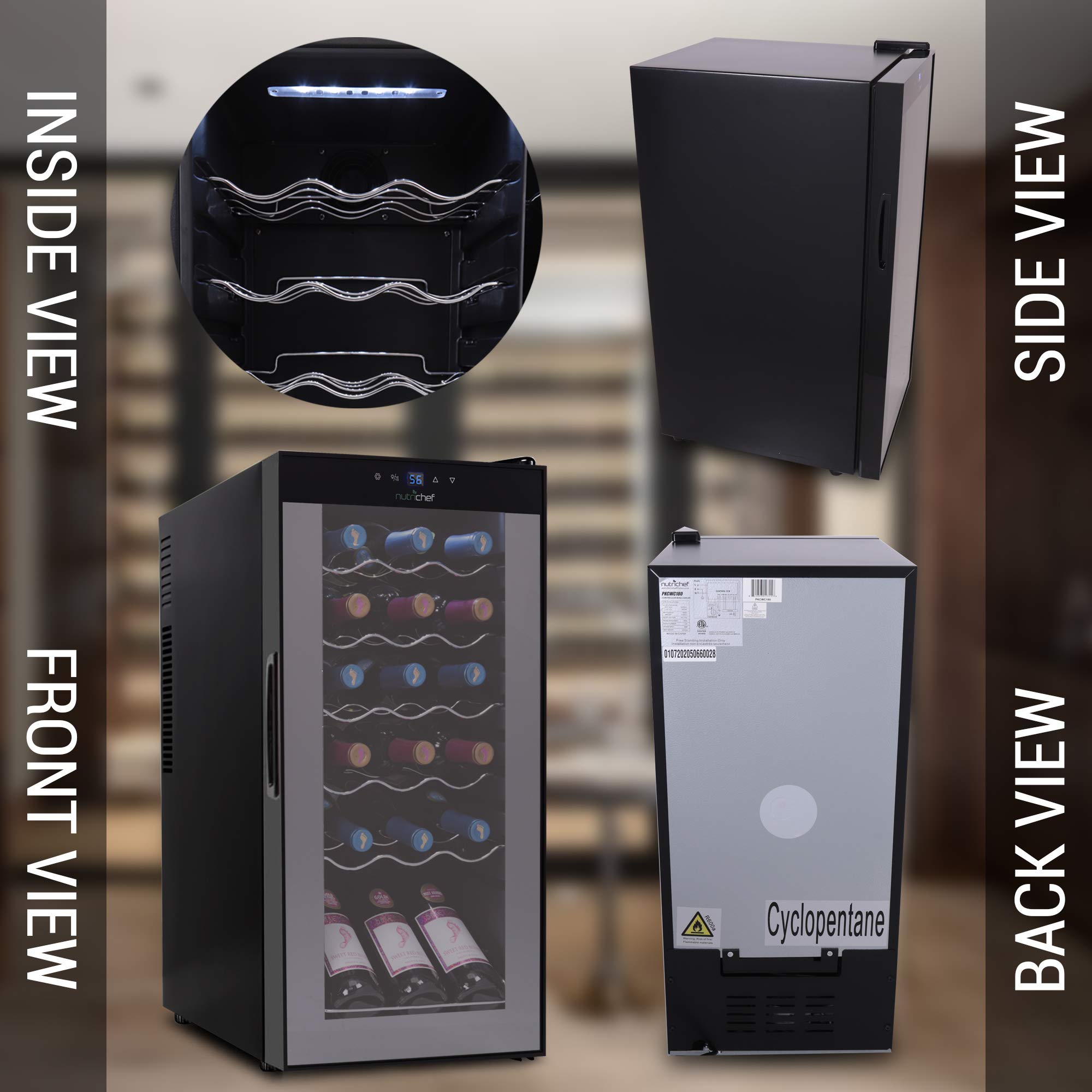 Buy NutriChef Wine Cooler Refrigerator 18Bottle Wine Fridge with Air