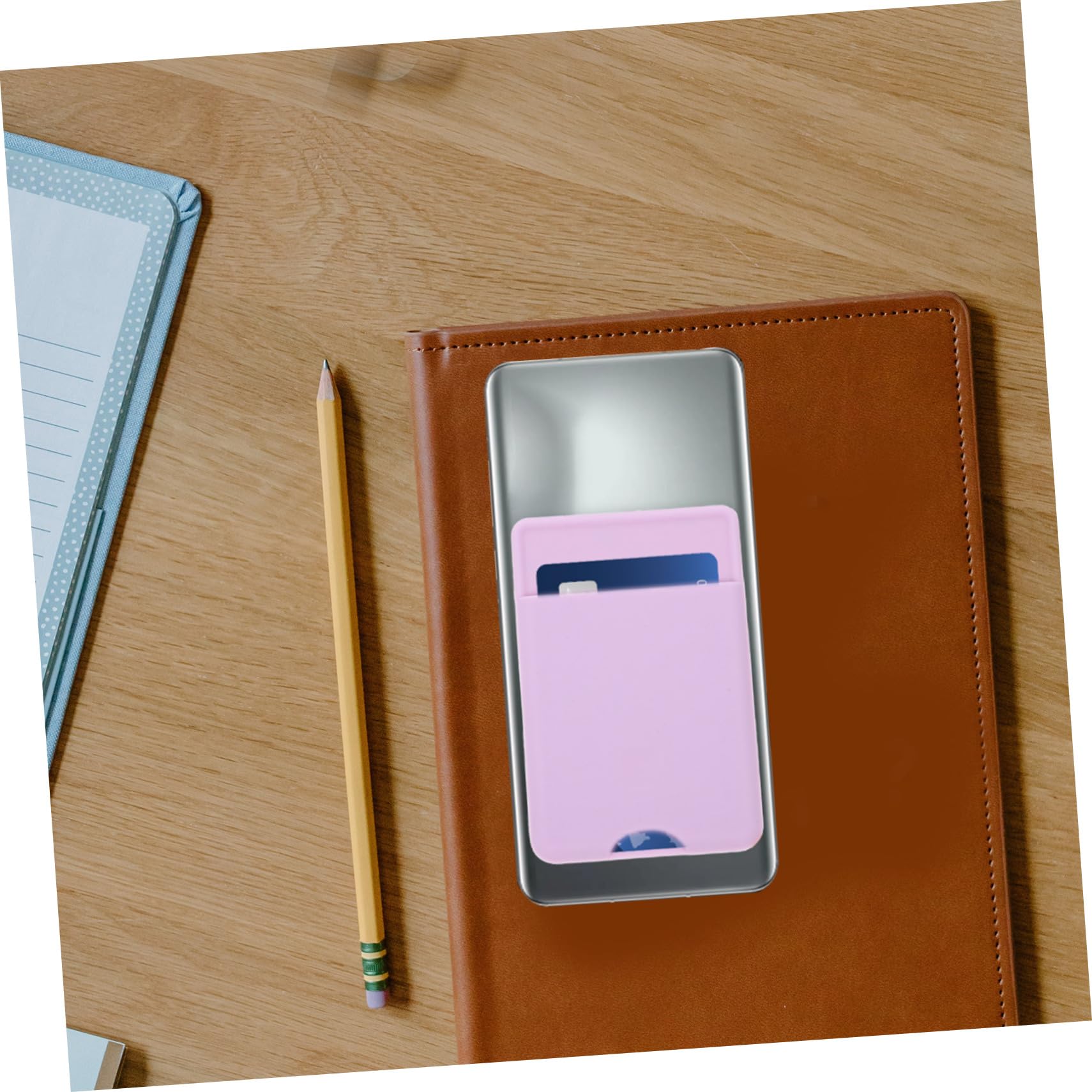 Artibetter 10pezzi Portafoglio Per Smartphone Adesivo Porta Carte Retro Per Cellulare Silicone Morbido Design Antiscivolo e