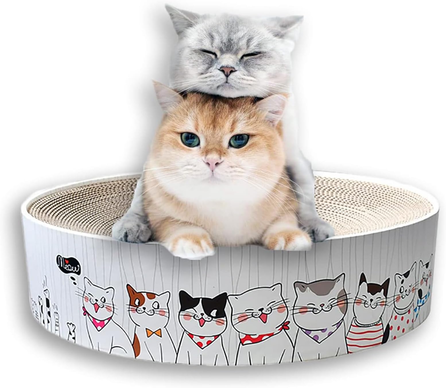 ANTOLE Large Cat Scratcher Board,Cat Scratching Lounge for Indoor Cats Corrugated Scratch Pad Cat Scratching Bed and Lounge for Protection Furniture :46 * 46 * 10cm