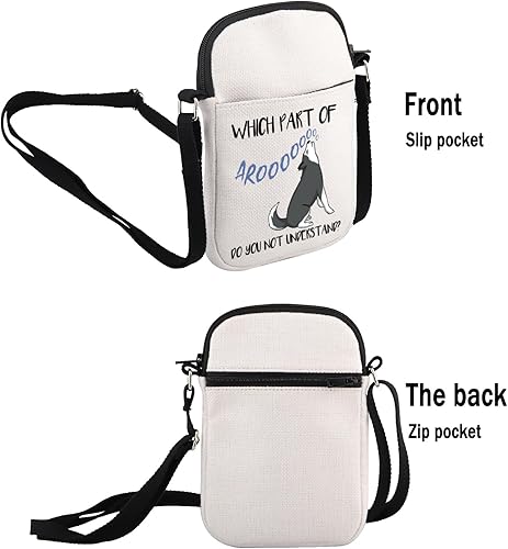 Miniatura 9 de G2TUP Regalo para amantes de los husky bolsa de maquillaje Aroooooooo para mamá husky y propietaria - Bolsa de viaje con cremallera, Qué parte de la