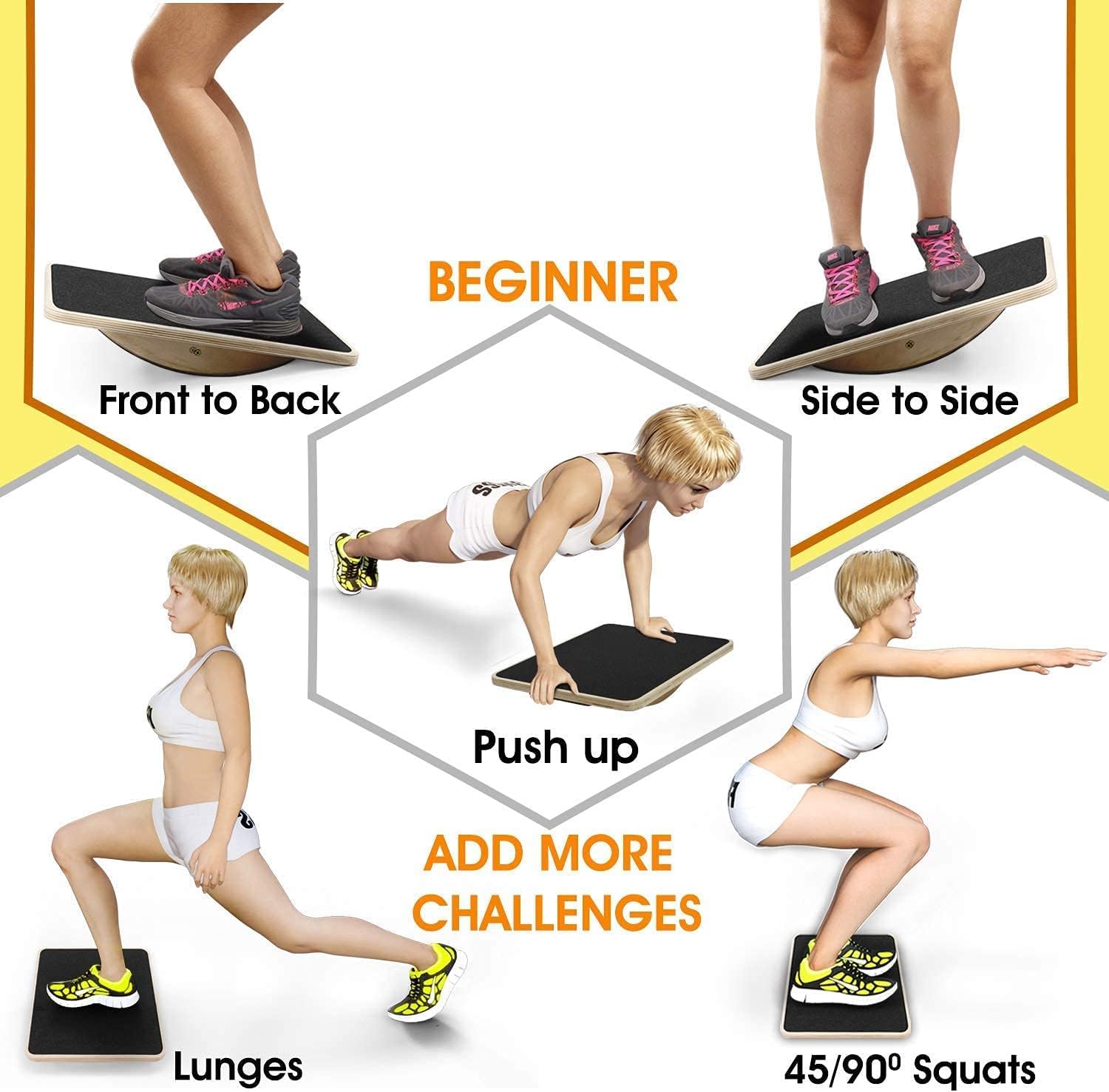Wackelbrett Aus Holz - Balance Board Für Gleichgewichtstraining (40x30cm)