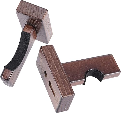 Miniatura 5 de HAKZEON 6 soportes para bates de béisbol, soportes de madera maciza, soporte de pared para bates de béisbol con 9 tapones protectores y 9 tornillos