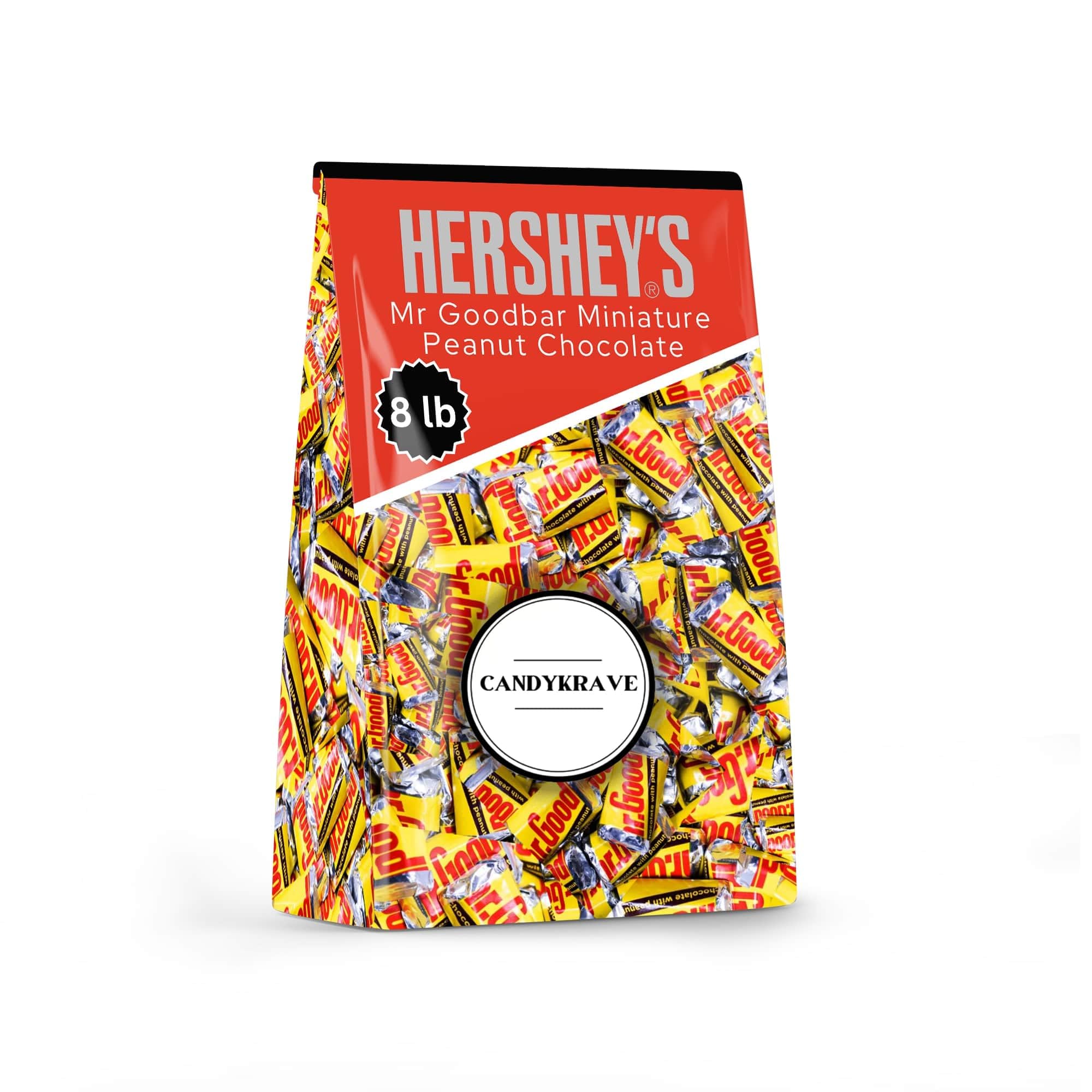 CandyKraveMr Goodbar Mini Candy 8lb Bag - Individually wrapped Snack-Sized Chocolate Bars bulk are great for Snacking, Pinata, Celebrations, Gifting & More!
