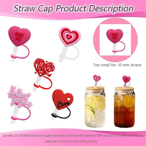 Miniatura 2 de 5 fundas de silicona de 0.394 pulgadas para popote Stanley de 40 y 30 onzas, bonitas puntas de silicona reutilizables, tapas de popote de grado