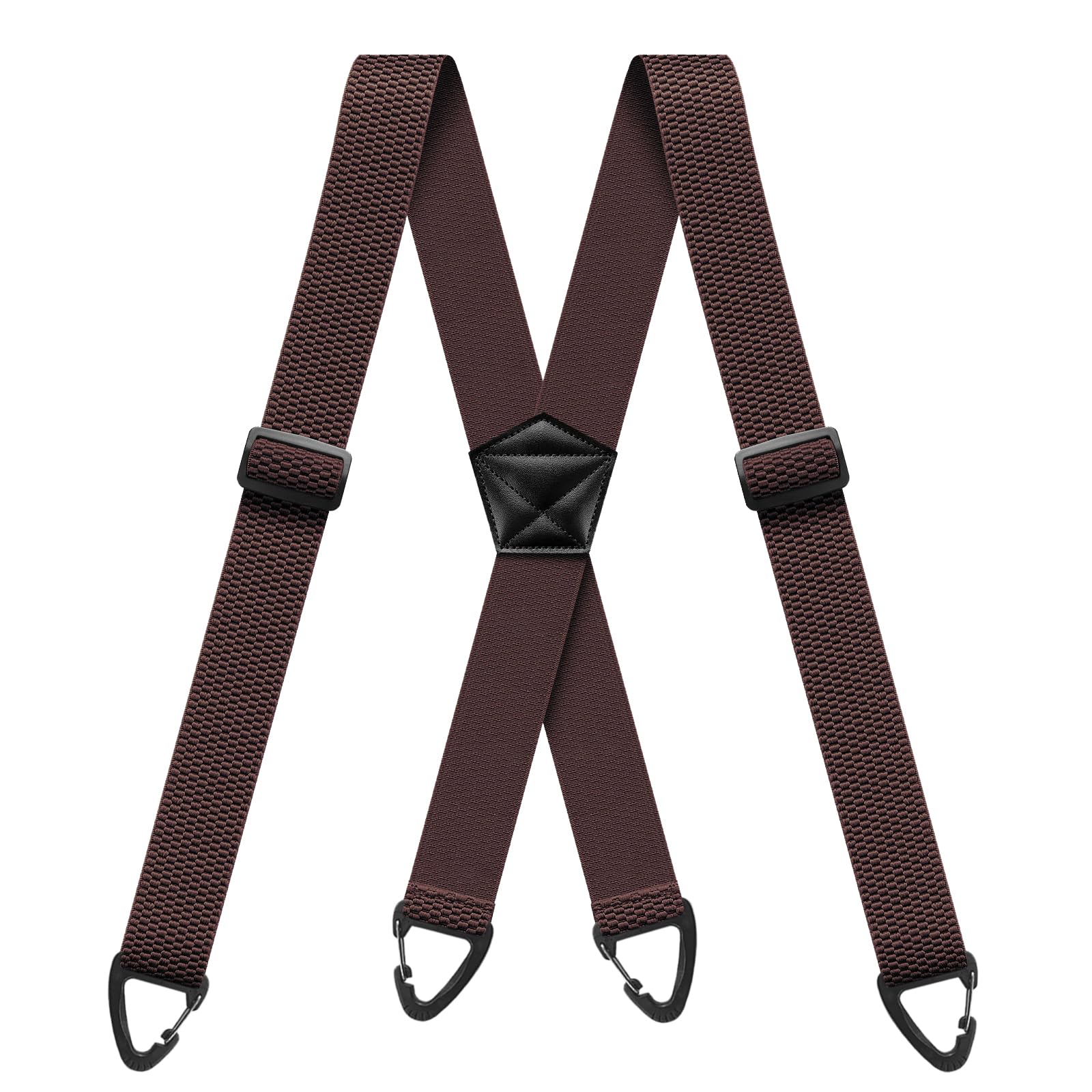 Clip Yeah Hosenträger Herren Breit 3.8cm mit 4 Anti-rutsch Hakenschnalle | Elastisch Hosenträger Herren Extra Stark Verstellbar Suspenders für Outdoor Arbeitshose Lederhose Motorradhose Skihose X-form