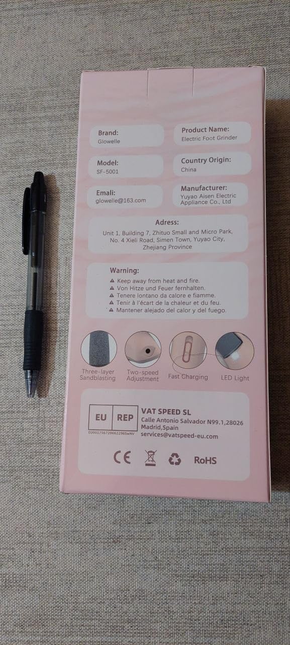 Glowelle Electric Foot Callus Remover, Electric Callus Remover for Foot, Rechargeable Portable Pedicure Tool Kit, Smooth Foot File Tools for Dead Hard Cracked Dry Skin, Foot Care for Women,Men Gift