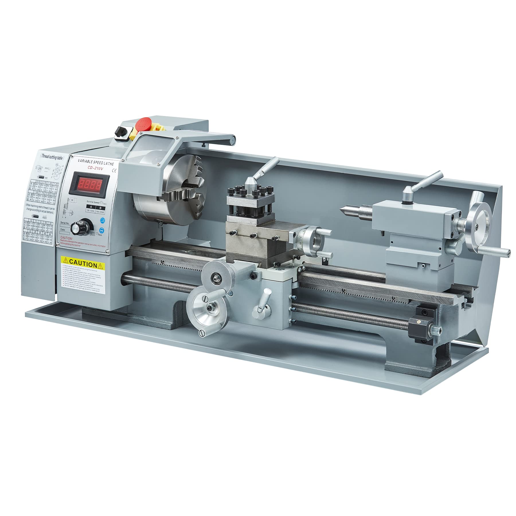 Buy CREWORKS 8''x16'' 750W Mini Metal Lathe with LCD Display, HP Motor Mini Benchtop Metal Lathe