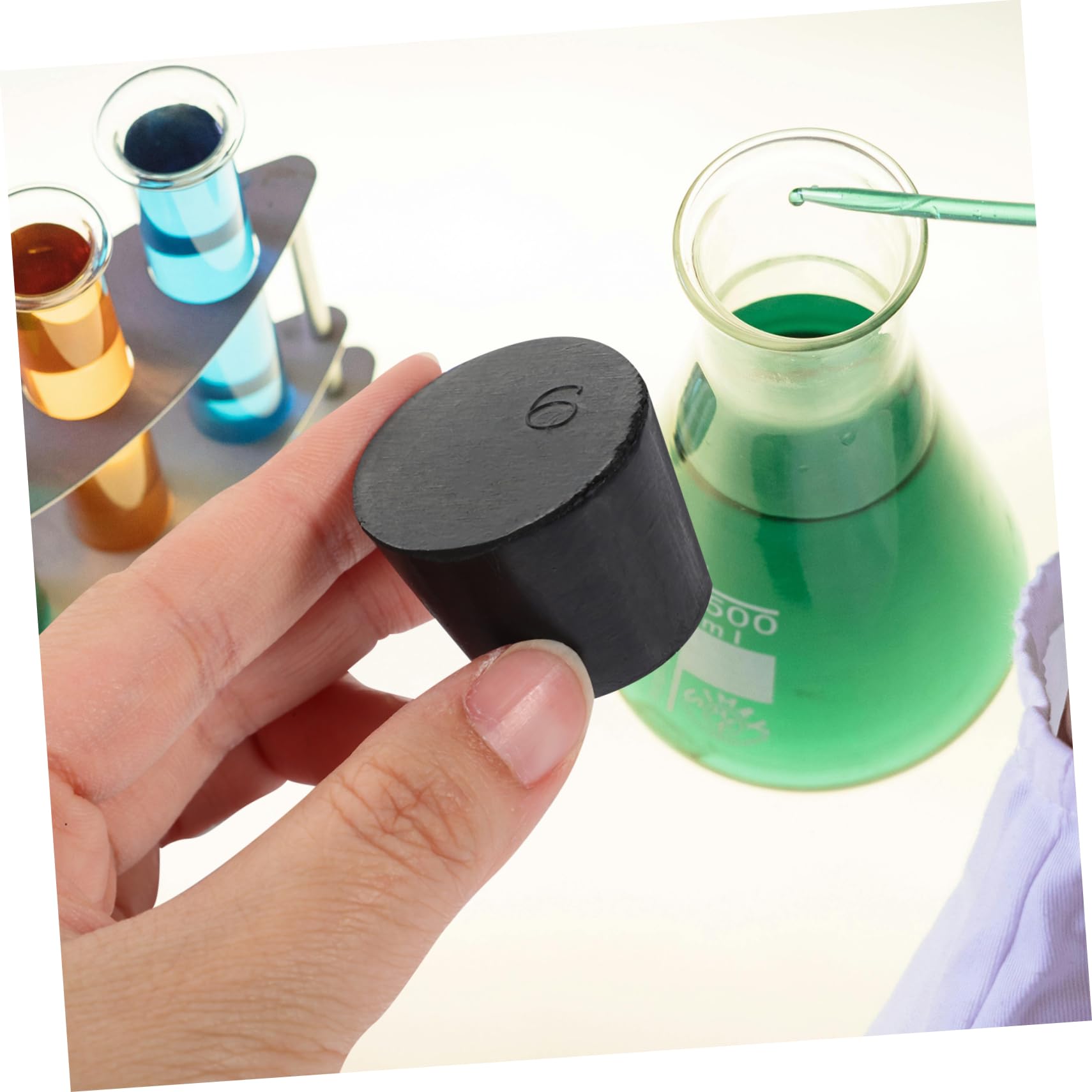 PRETYZOOM 5 Series Tapón De Goma De Enchufe De Laboratorio Tapones De Tapón Piezas De Repuesto De Laboratorios Tapón Cónico Tapón De Goma De Laboratorio Enchufar Caucho Negro 27 Piezas X 5