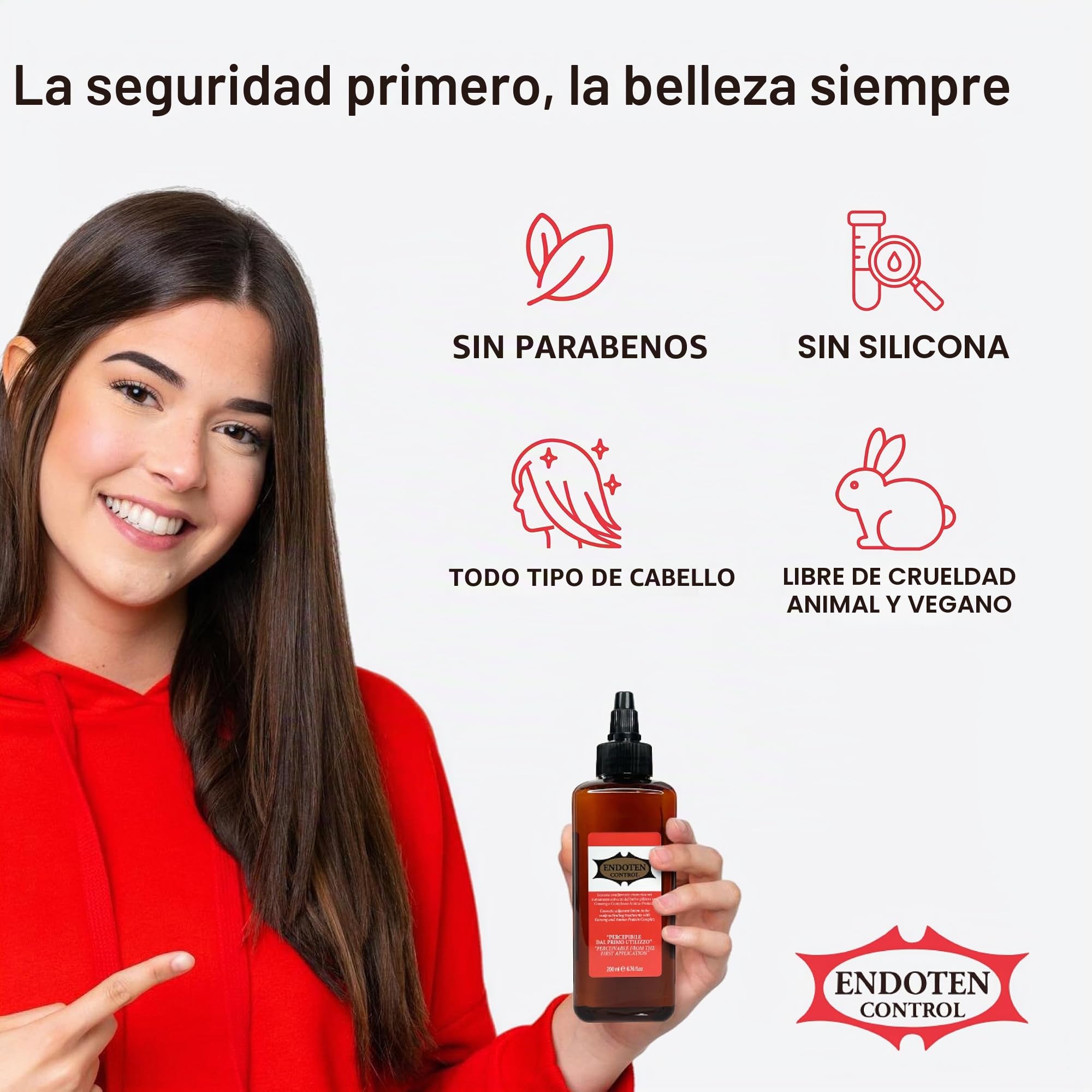 Endoten Control Loción para el Cabello con Ginseng, Brillo y Suavidad, Fortalece Cabello Frágil