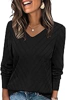 WIHOLL Women's V-Neck Lightweight Knit Pullover Sweater Long Sleeve Casual Fall Tops 2026 Fashion Outfits