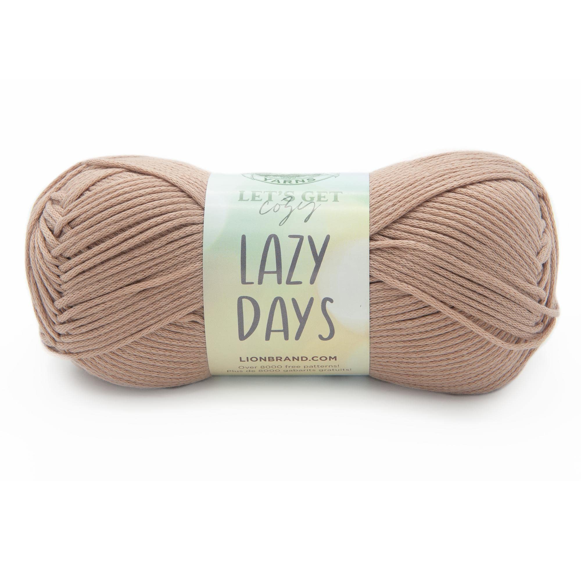 Lion Brand Yarn Lazy Days, Beginner Yarn for Knitting, Crochet, and Crafts, Taupe, 1 Pack