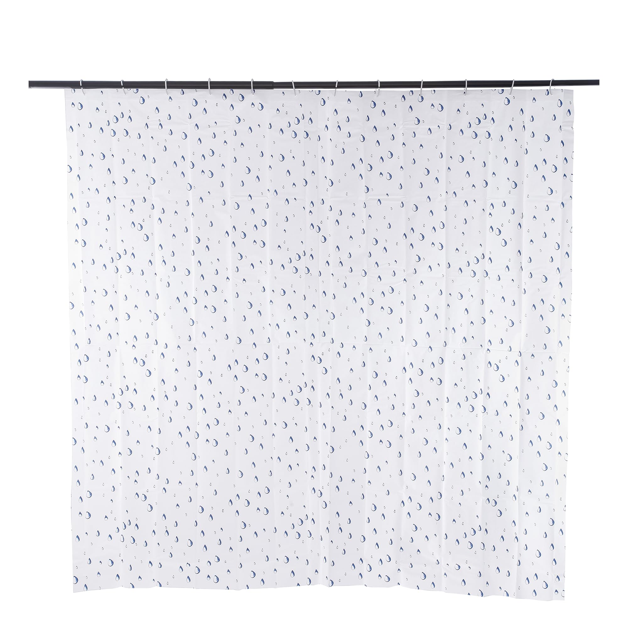 Blue Canyon Raindrops Shower Curtain, Premium Polyester Material, Anti – Bacterial Shower Curtains, Water Resistant, 180 x 180CM, Machine Washable, 12 Rustproof Grommets, Raindrops Design
