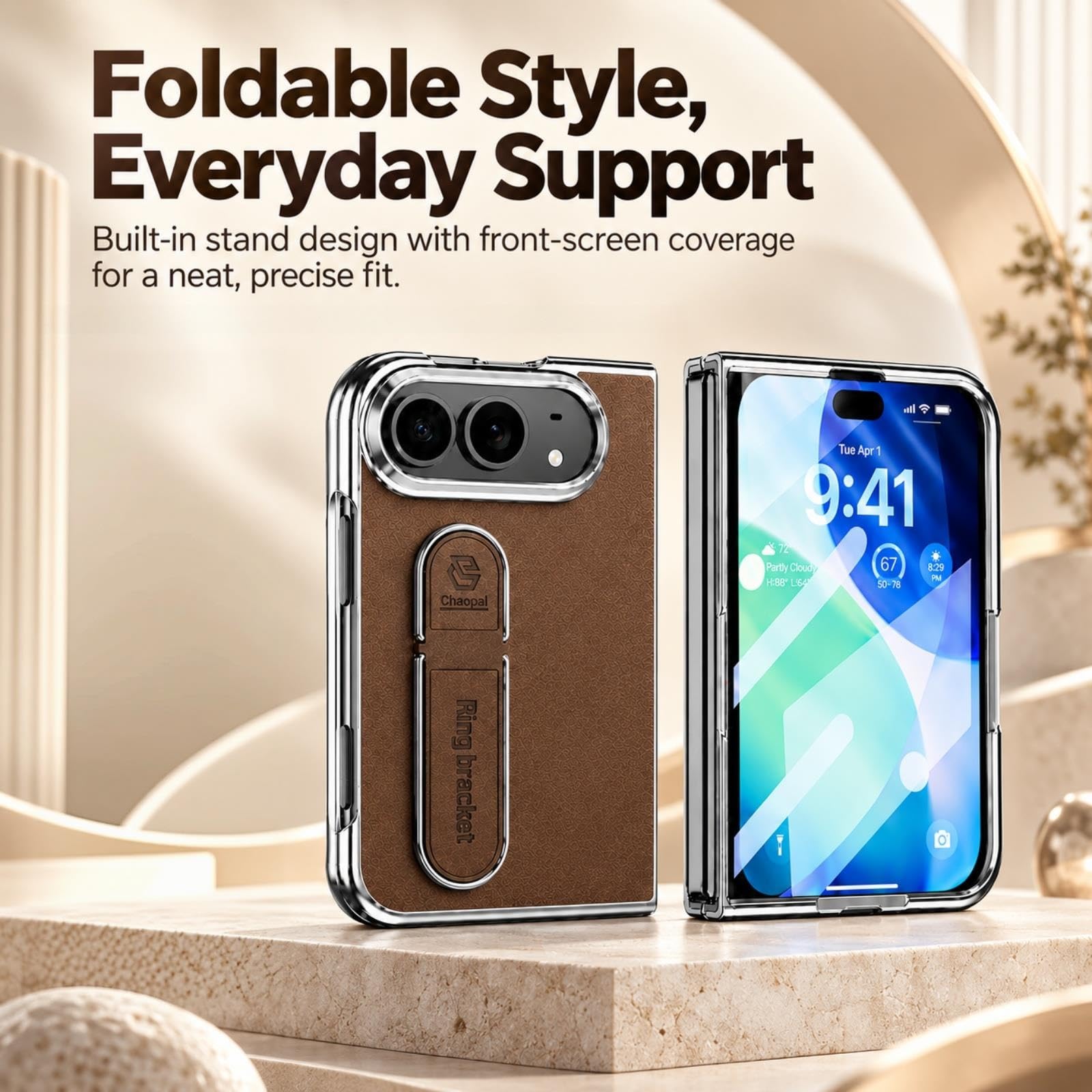 Générique Coque pour iPhone Duo, Anneau, protège-écran, Contour Transparent