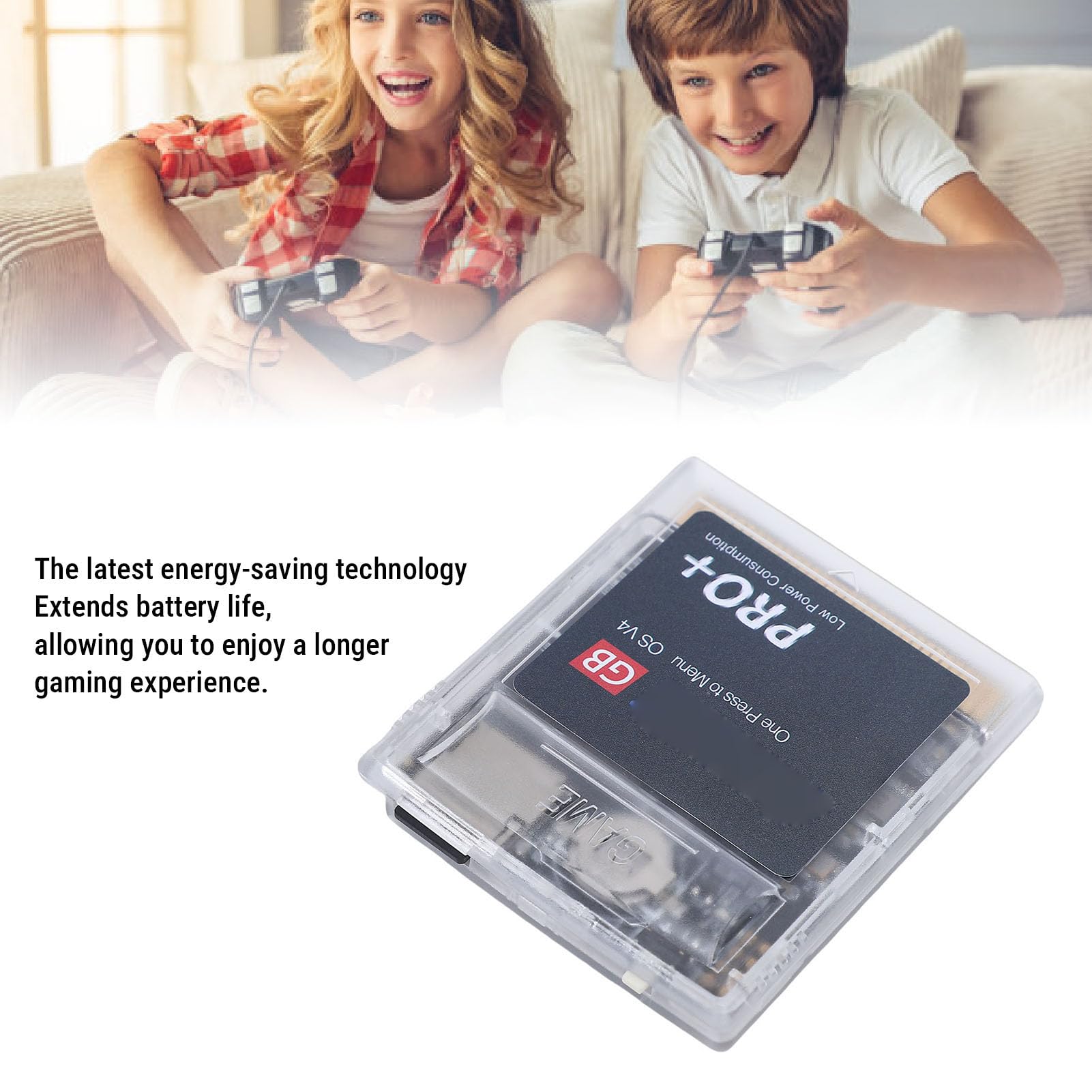 Fabater Cartuccia di Gioco 1000 in 1 di qualità per Console Compatibili con Gameboy con Memoria funzionalità di Risparmio Energetico per un Divertimento Senza Fine (Bianco Trasparente)