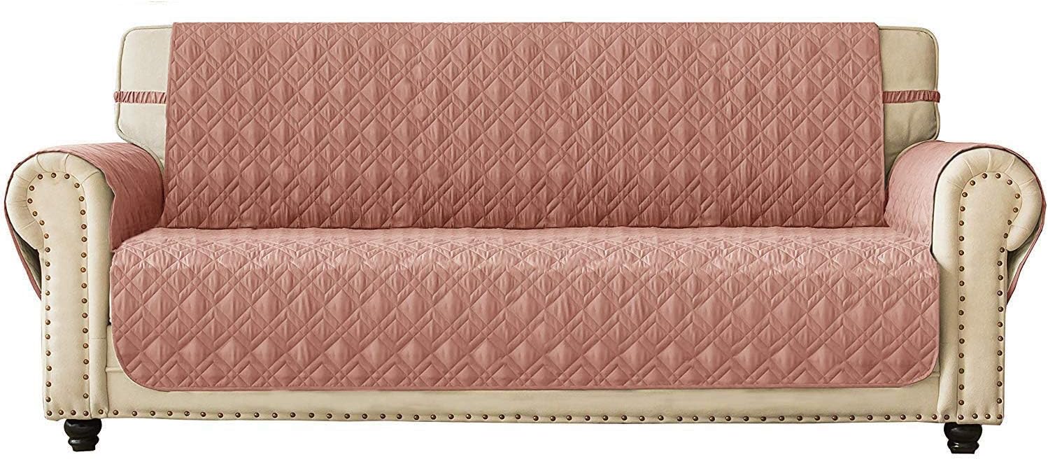 Ameritex Couch Sofa Slipcover 100% Waterproof Nonslip Quilted Furniture Protector Slipcover for Dogs, Children, Pets Sofa Slipcover Machine Washable (Pink, 78")
