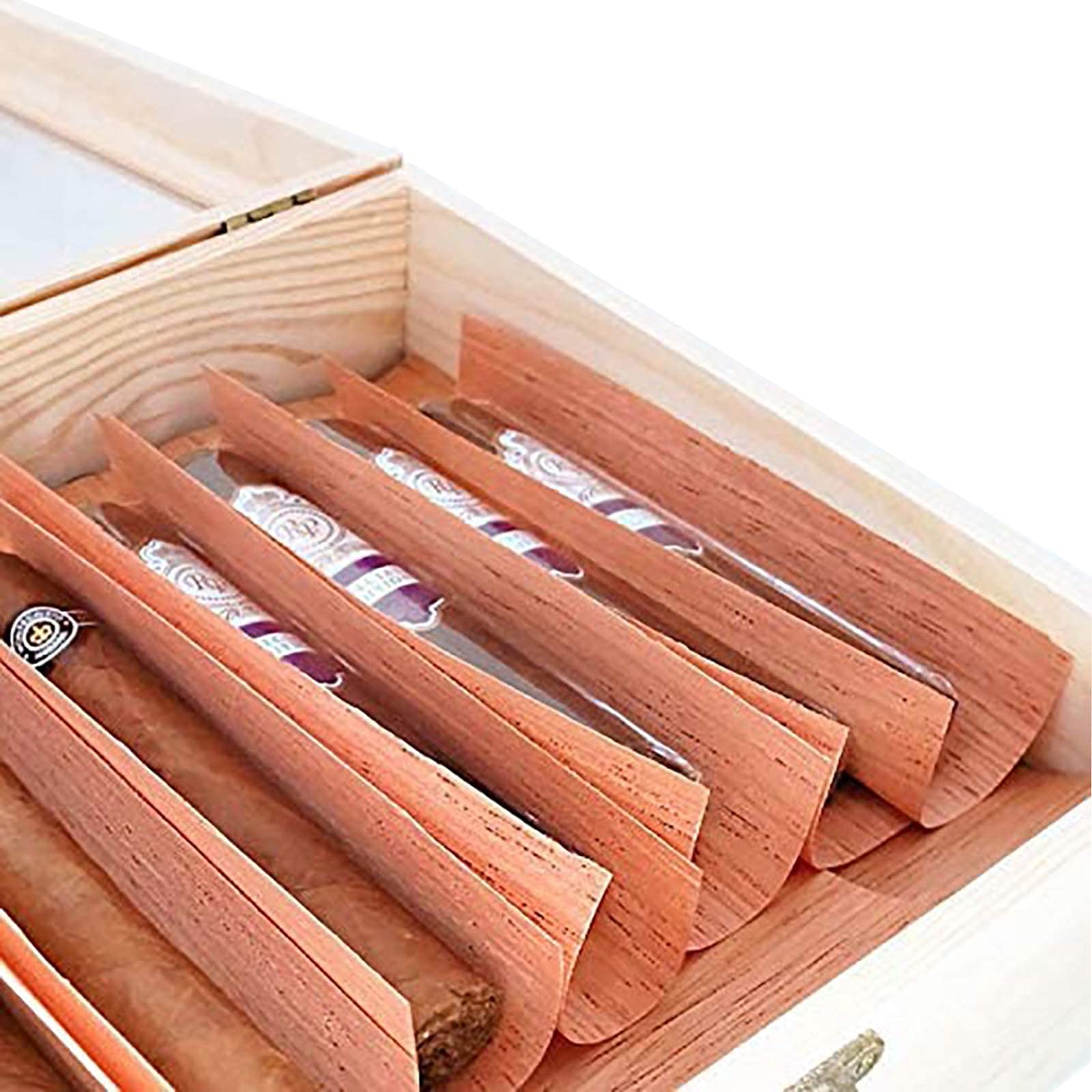 Healeved 10 Pièces Feuilles De Cèdre Pour Cigares Accessoires Boîte À Cigares Bois De Cèdre Anti-Humidité Parfum Naturel Pour Cave À Cigares