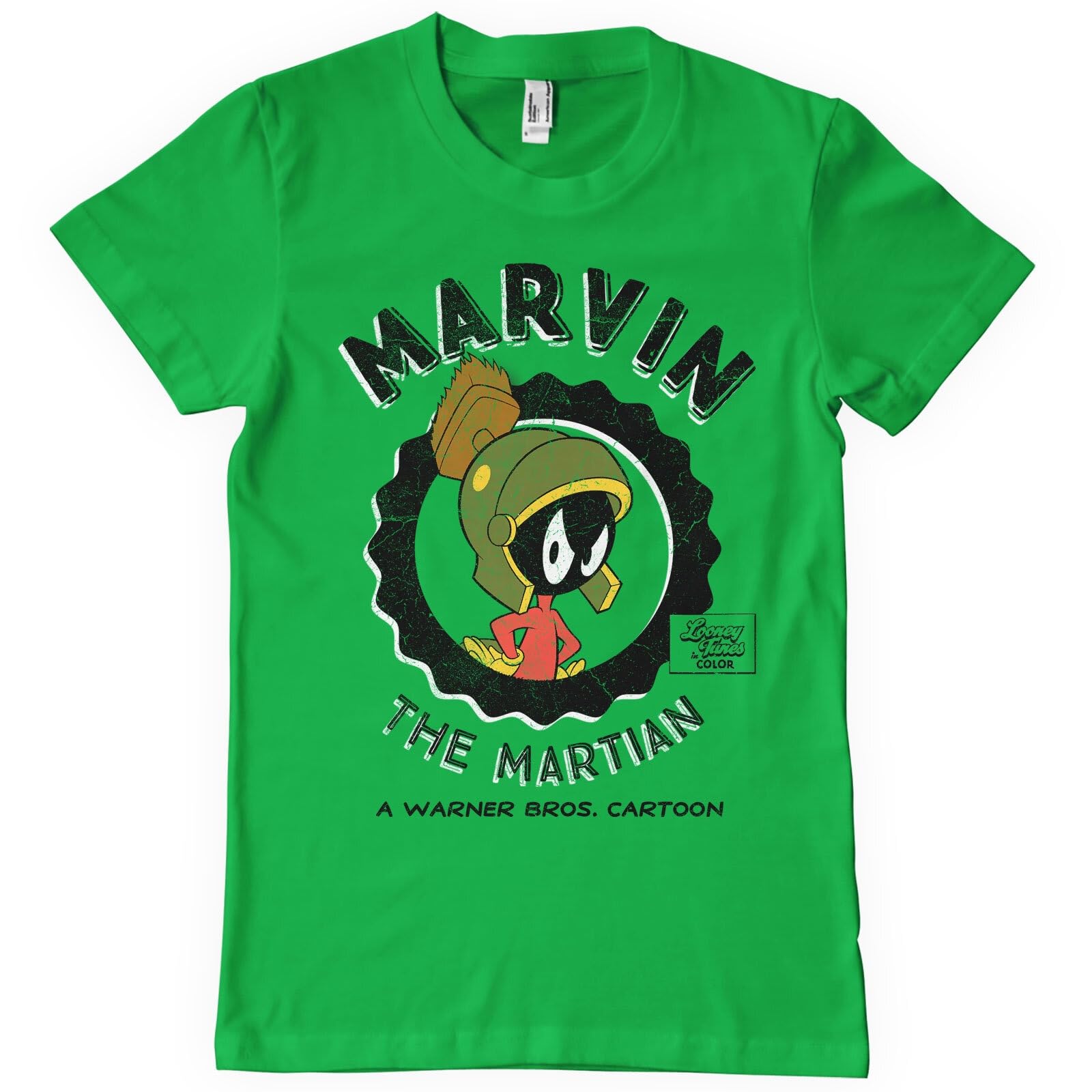Looney Tunes Officially Licensed Marvin The Martian Mens T-Shirt (Green), Medium