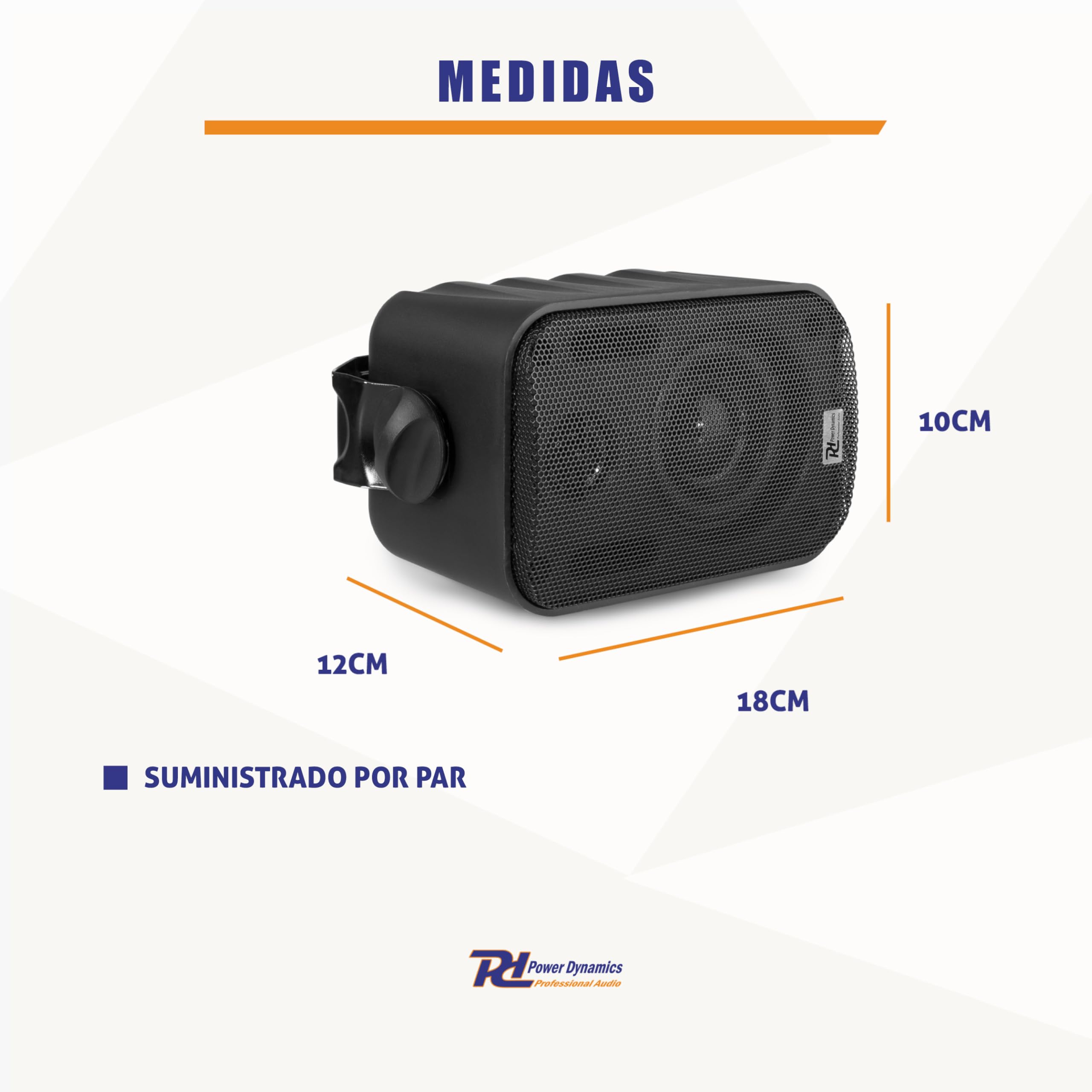 Power Dynamics BC30V - Pareja de Altavoces de 60W, 100V y 8Ω para instalación Interior y Exterior, diseño de 2 vías con protección IP56, Ideales per música Ambiental en comercios, terrazas o jardí