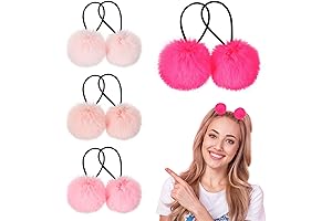 8 Pcs Fluffy Elastic Ball Hair Accessories - Pink Series