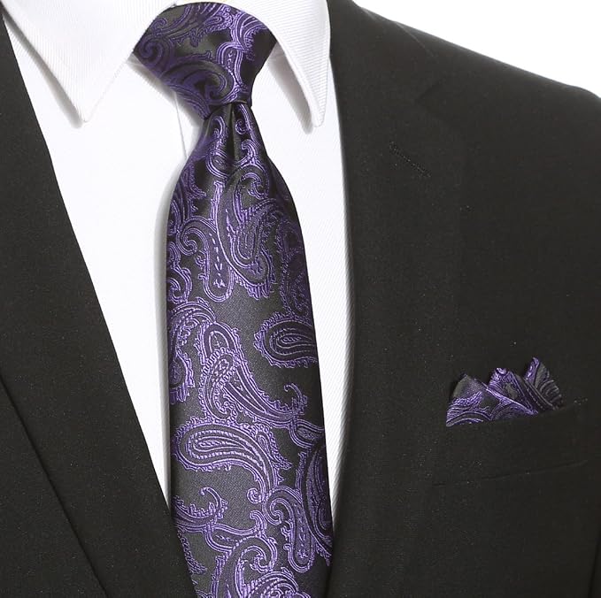 Corbata extra larga para hombre con diseño Paisley miniatura 5
