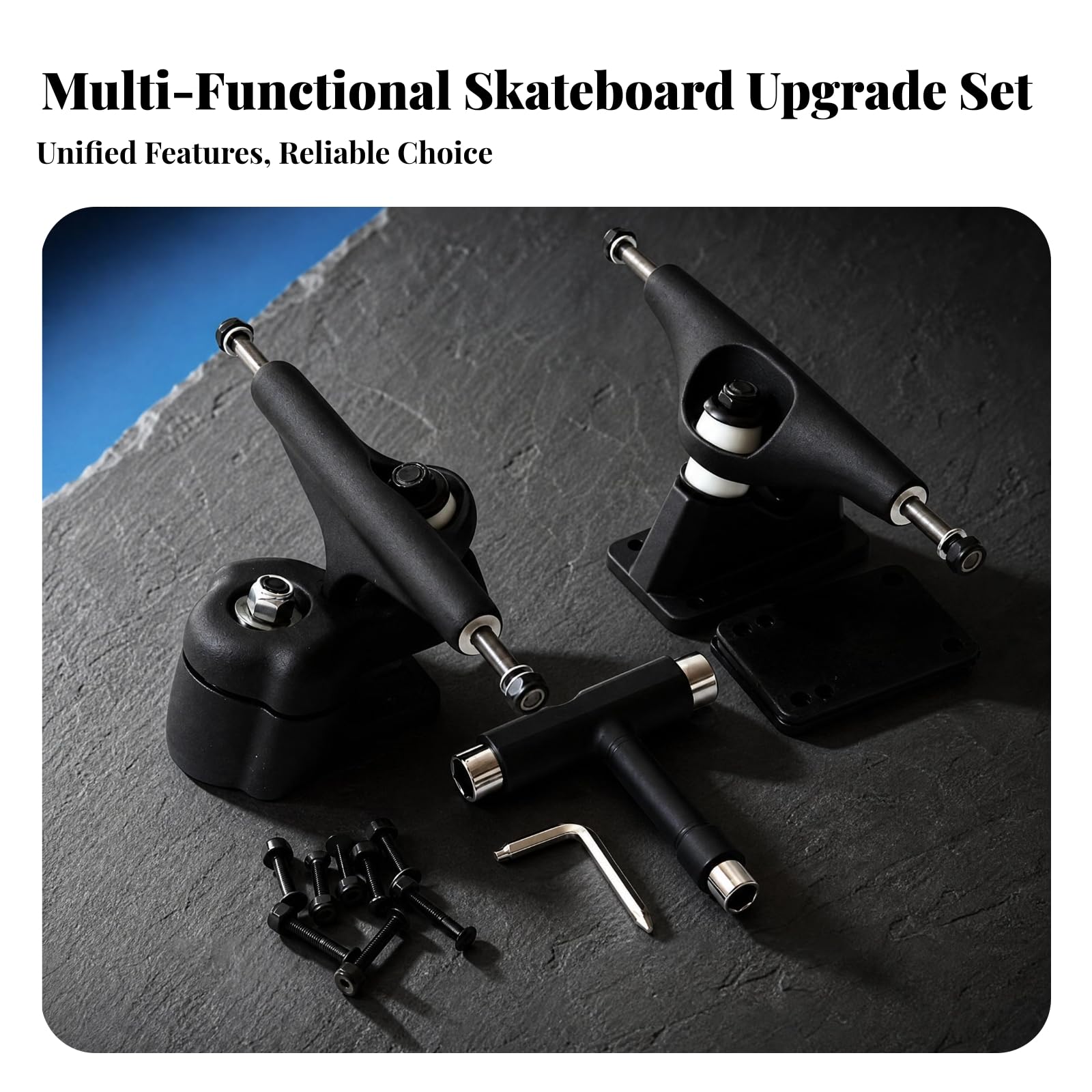 perfk Soporte Adaptador para Surfboard con Kit Completo de Eje Delantero con Resorte y Base de Aleación para Tabla de Skate Adecuado para Instalación de Componentes