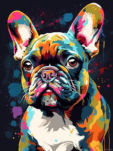 Miniatura 1 de Kits de pintura de diamantes 5D para adultos, pintura de diamante, lindo bulldog francés para decoración del hogar, arte de diamantes para regalo,