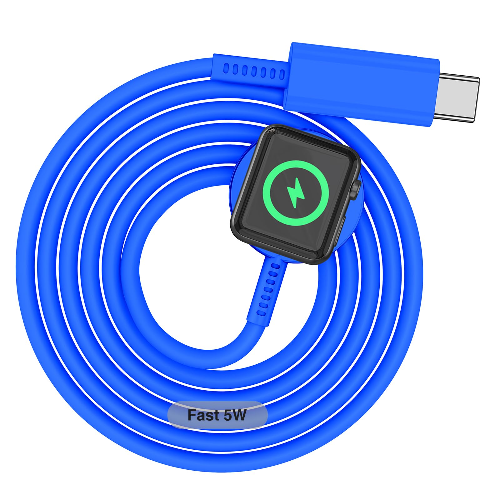 New Apple Watch Charger Cable, 1Pack USB C Magnetic iWatch Charger Fast Charging Cord, Portable Wireless Charging Cable Compatible with Apple Watch Series10/Ultra/9/8/7/6/SE/SE2/5/4/3/2/1-3FT-Blue