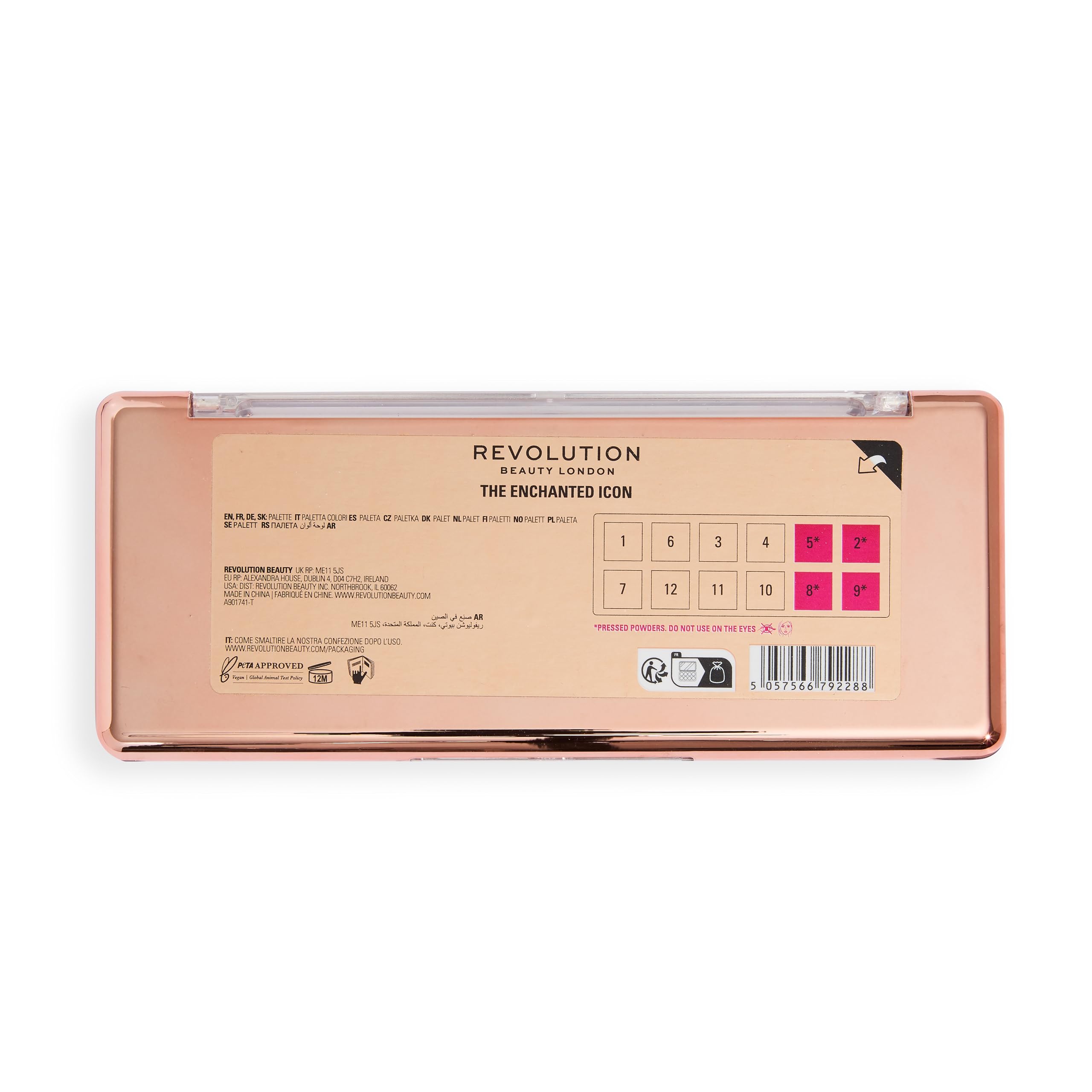 Makeup Revolution, Palette d'Ombres à Paupières The True Icon Bronze, Finitions Crème, Matte & Irisées, 12 Teintes Mélangeables