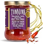 Tonnino Yellowfin Tuna en huile d'olive avec poivre noir 190g - Gourmet: Omega-3, Paquets de thon à haute teneur en protéines, sans gluten et prêts à manger pour la salade de thon et le poisson à base de thon Alternative au saumon