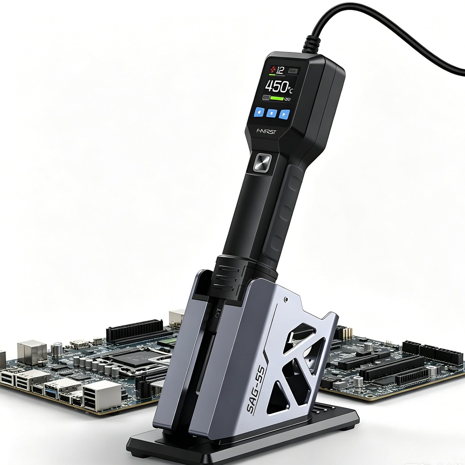 Opalarka 550 W o zmiennej temperaturze do domu i warsztatu, sterowana PID w zakresie 100–450°C, regulowana prędkość wentylatora do prac rękodzielniczych, oklejania samochodów