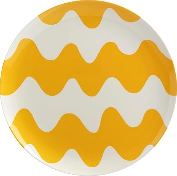 MARIMEKKO Lokki Salad Plate Yellow Refine Your Kitchen Decor with Our Sky White & Yellow Dinnerware 8.5 Designer Plate for Salad Perfect Outdoor Melamine Dinnerware