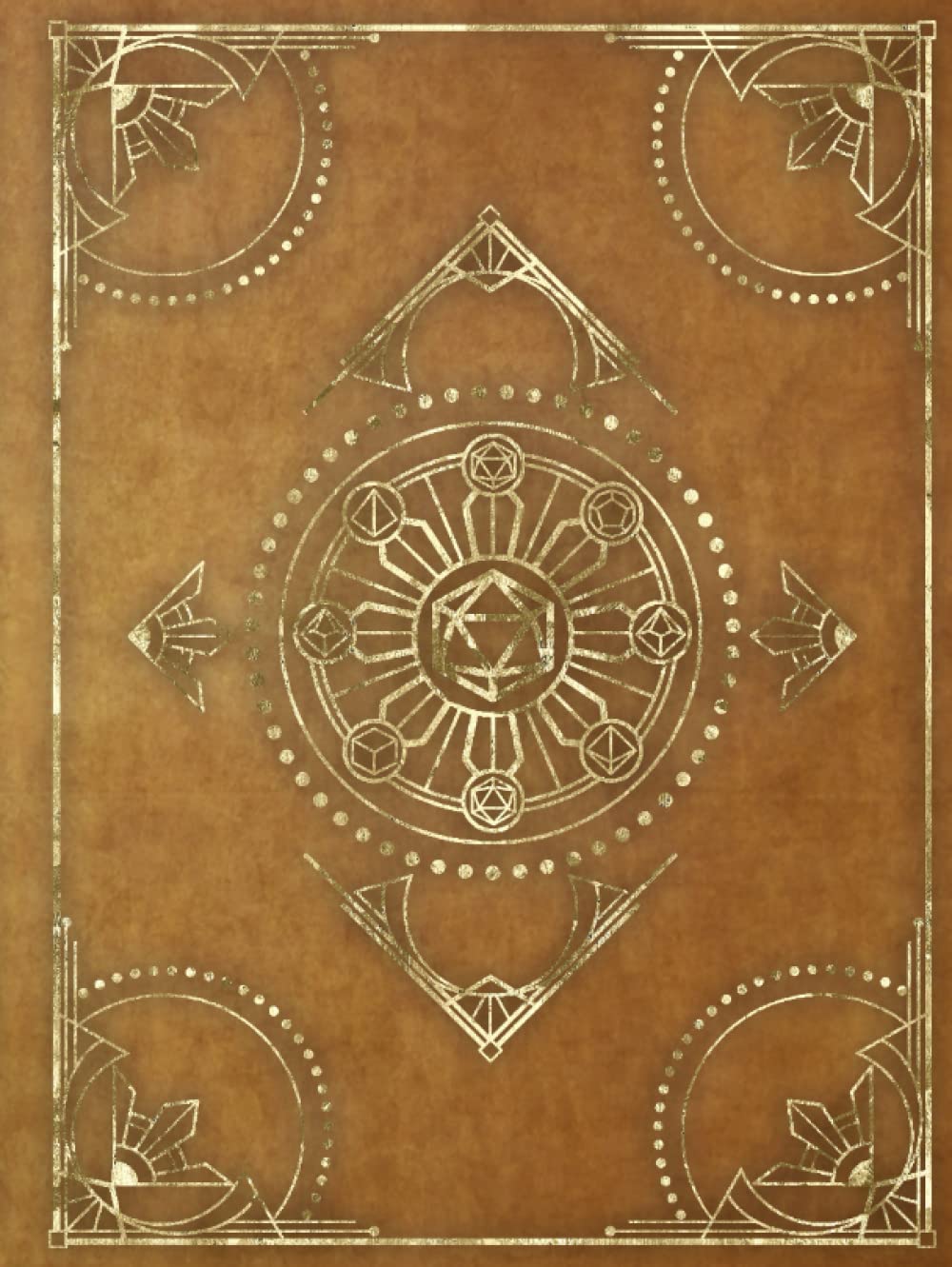 RPG Character Journal: DnD 5e Character Sheets and Lined Paper Notebook | Orange Art Deco | Character, Campaign, and Spell Journal for Role Play Games