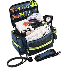 Lightning X Products Lightning X Mid-Sized First Responder EMT Bag | LXMB25 Fully Stocked w/ 240+ Aid, EMS & Trauma Supplies - Blue