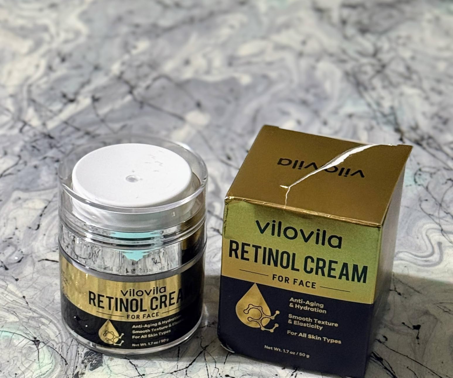 ViloVila Retinol Cream For Face (1.7 Oz), Retinoids For Facial, Anti Aging Face Cream with Retinol & Hyaluronic Acid, Day & Night Facial Moisturizer for Women & Men, Hydrating Creams for Fine Lines