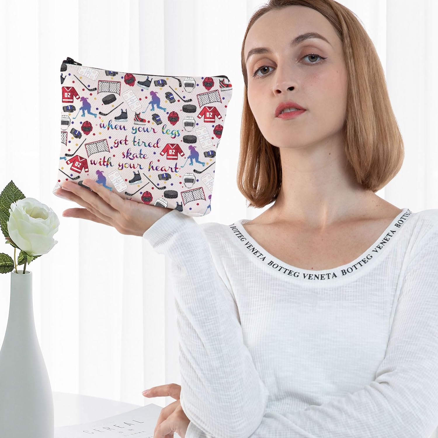 G2TUP Ice Hockey Cosmetic Bag Hockey Player Makeup Case Gift For Girls When Your Legs Get Tired Skate With Your Heart image 5