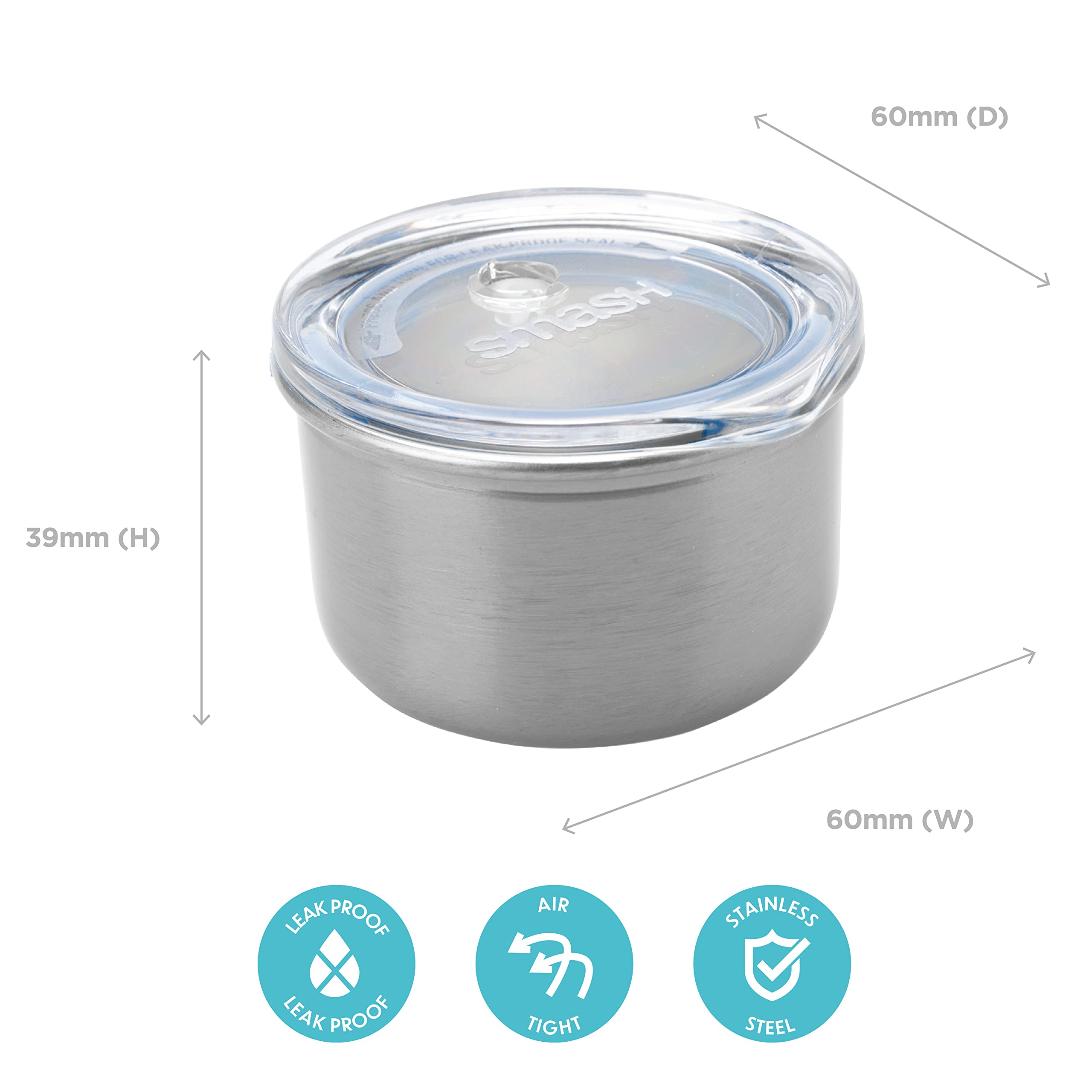 Smash Microwave Safe Stainless Steel Mini Dressing/Sauce Pots, Blue, 60 ml Capacity (Pack of 3), 3 x 60ml - Image 2
