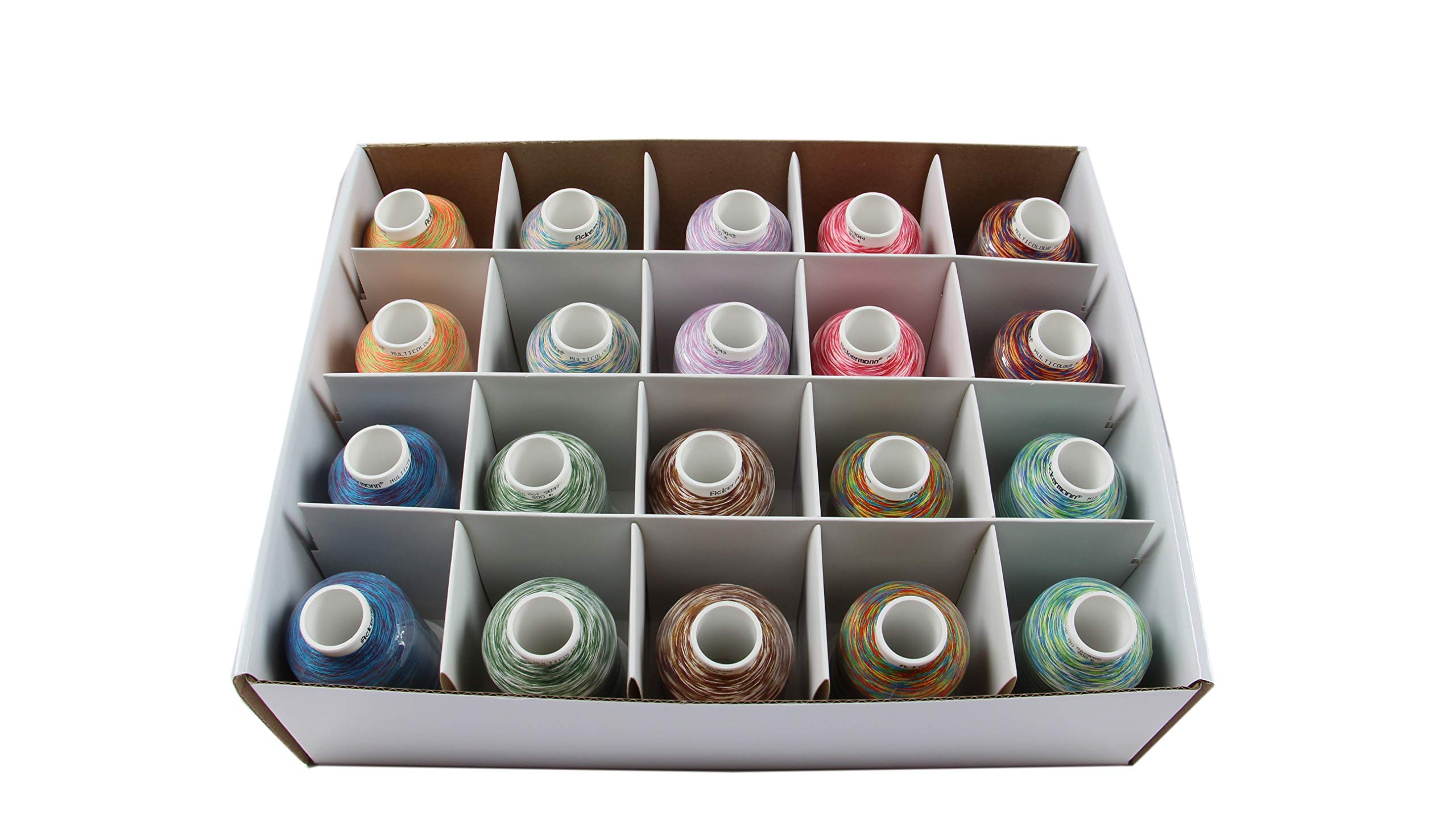 Seitz ACKERMANN® Multicolour 80 Nähgarn, 10 Farben á 2 Konen mit je 800m (FARBENMIX 1)