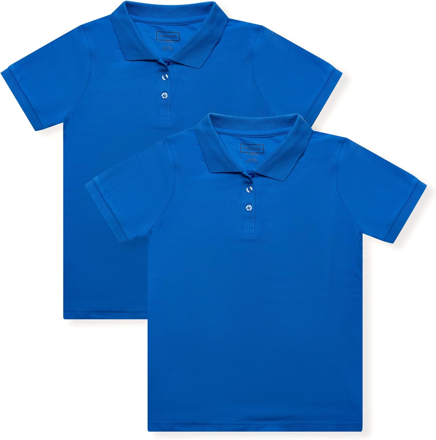 INGEAR Girls Short Sleeve Polo Shirt for School Uniform, Golf or Casual Wear, Performance Polo Shirts for Girls 2PK INGEAR Girls Short Sleeve Polo Shirt for School Uniform, Golf or Casual Wear, Performance Polo Shirts for Girls 2PK