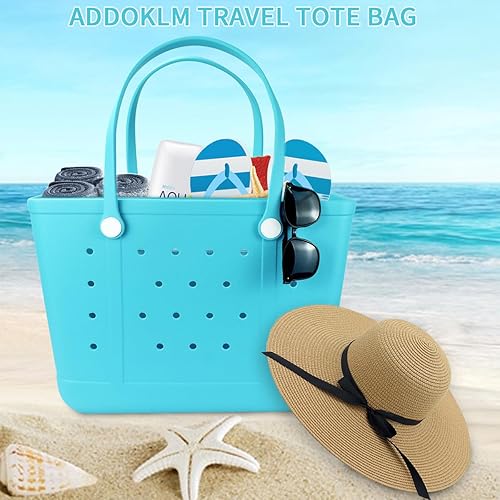 Miniatura 4 de Bolsa de mano extra grande de goma para la playa, bolsa de playa lavable y duradera, bolsa de viaje para piscina, bote y deportes Beach Bag,