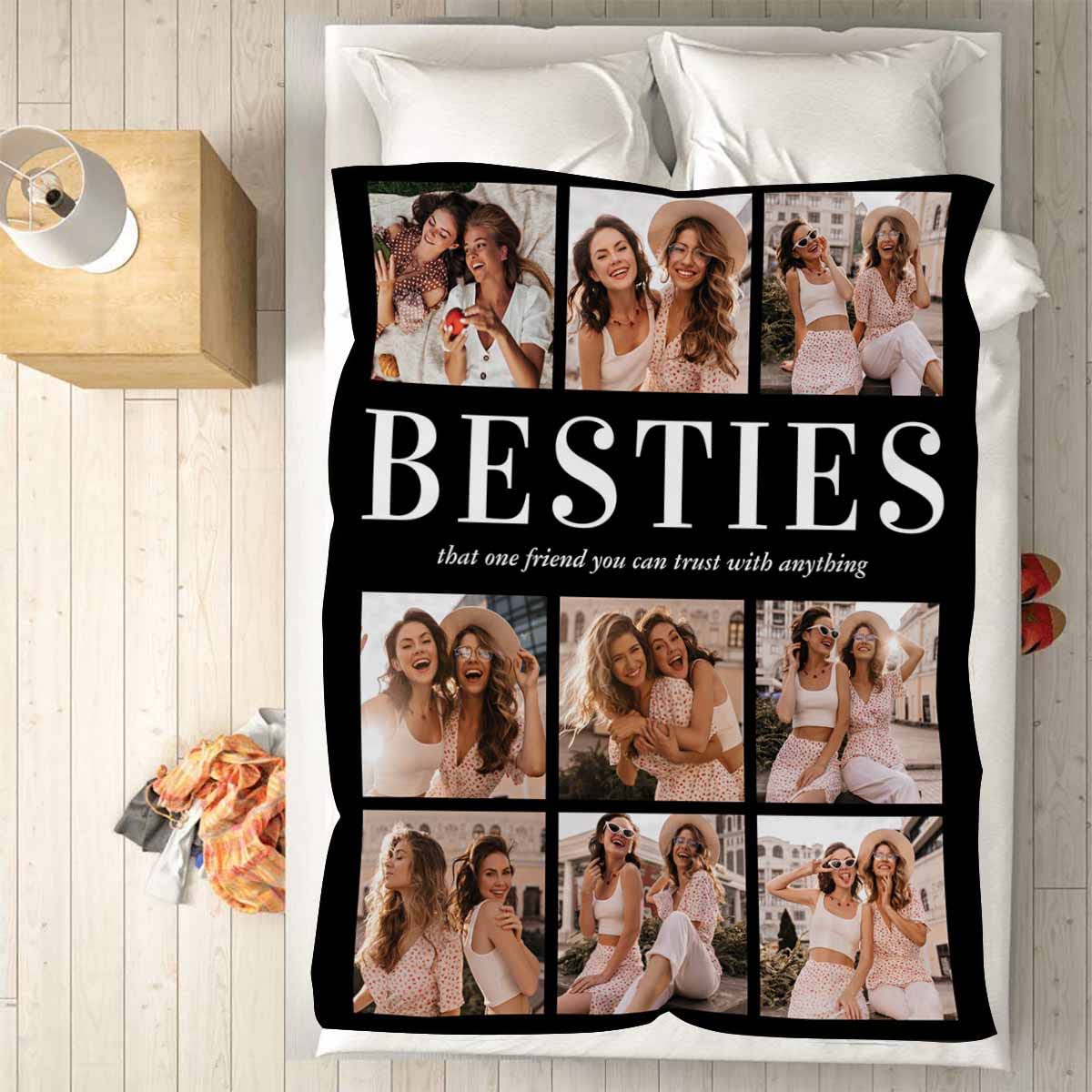 Customized to Besties Fleece Blanket Throw 9 Photos Throw Size Lightweight Soft Kids Blankets 30