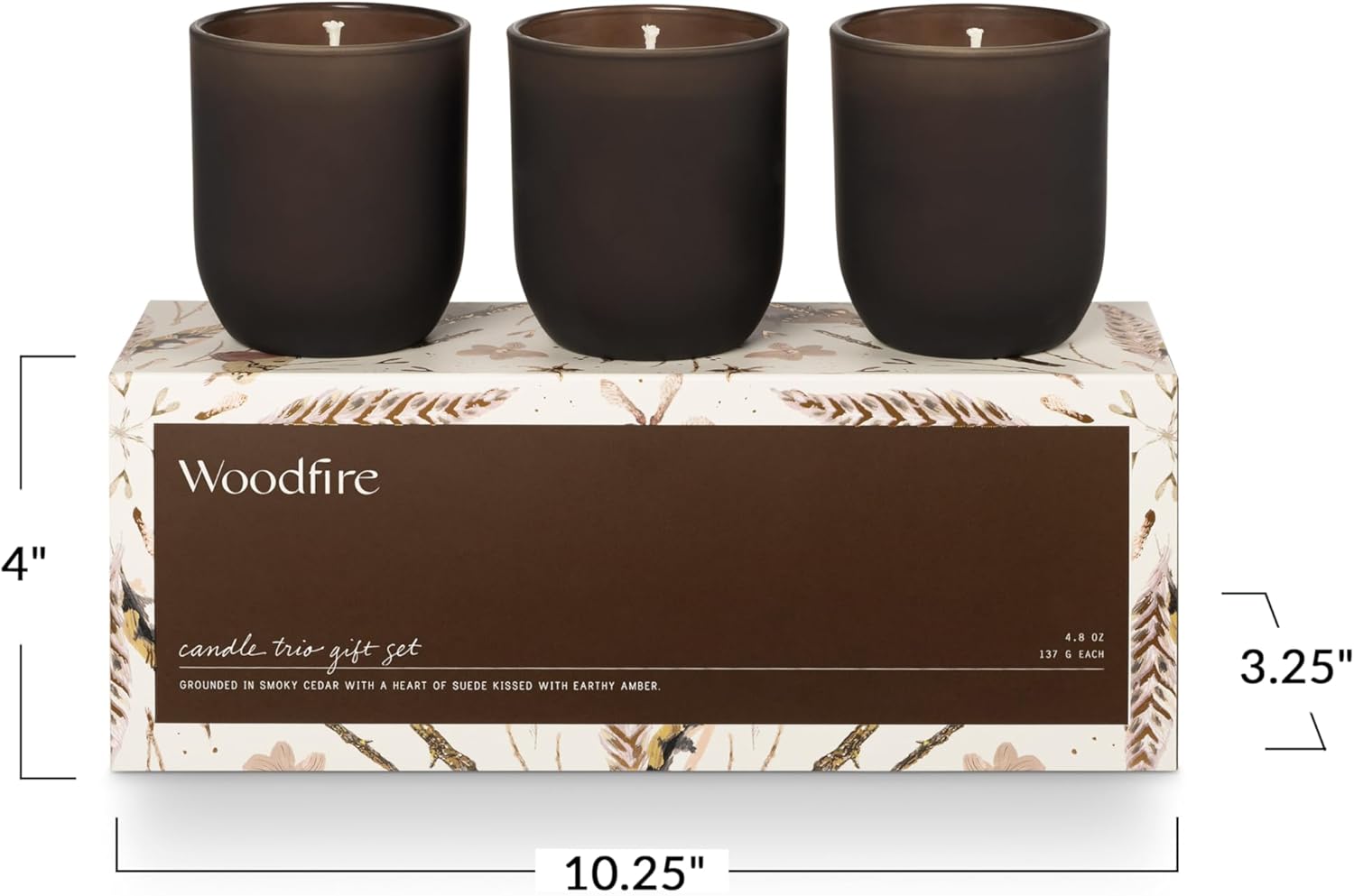 Gold Frosted Glass Fall Scented Votive Candle Trio