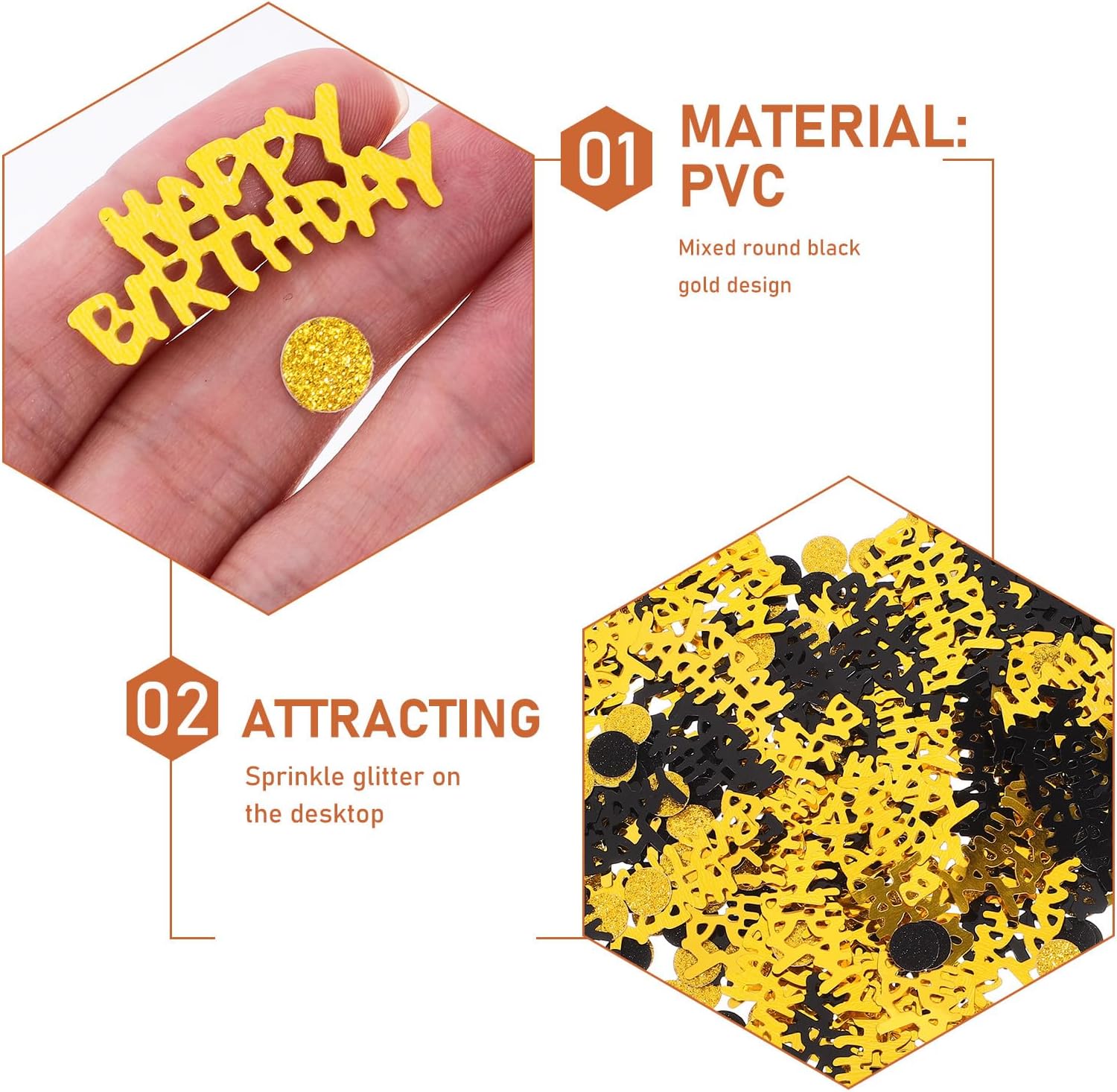 ULTECHNOVO Birthday Confetti Table Scatter, Festive Shiny Confetti Decor for Birthday Party Centerpiece and Photo Props, 1 Bag Party Favor Decoration image 3