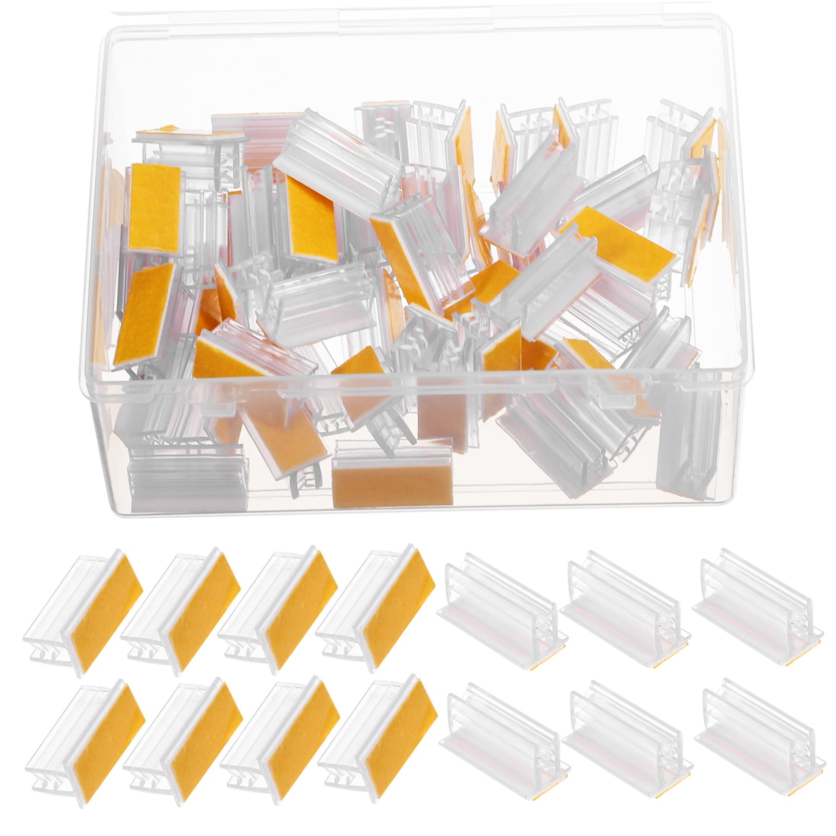 OSALADI 4 Ensembles Porte Étiquettes Transparent Lot De Clips Affichage Pour Signe De Marchandise Support Compact Pour Supermarchés Et Commerces 50 Pièces * 4