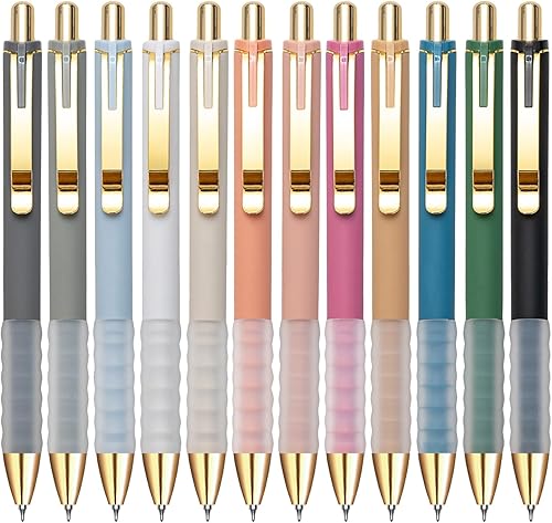 Linbsunne Bolígrafos de gel de tinta negra, bolígrafos de punta fina de 0.020 in, escritura suave, suministros de oficina retráctiles (12 unidades)