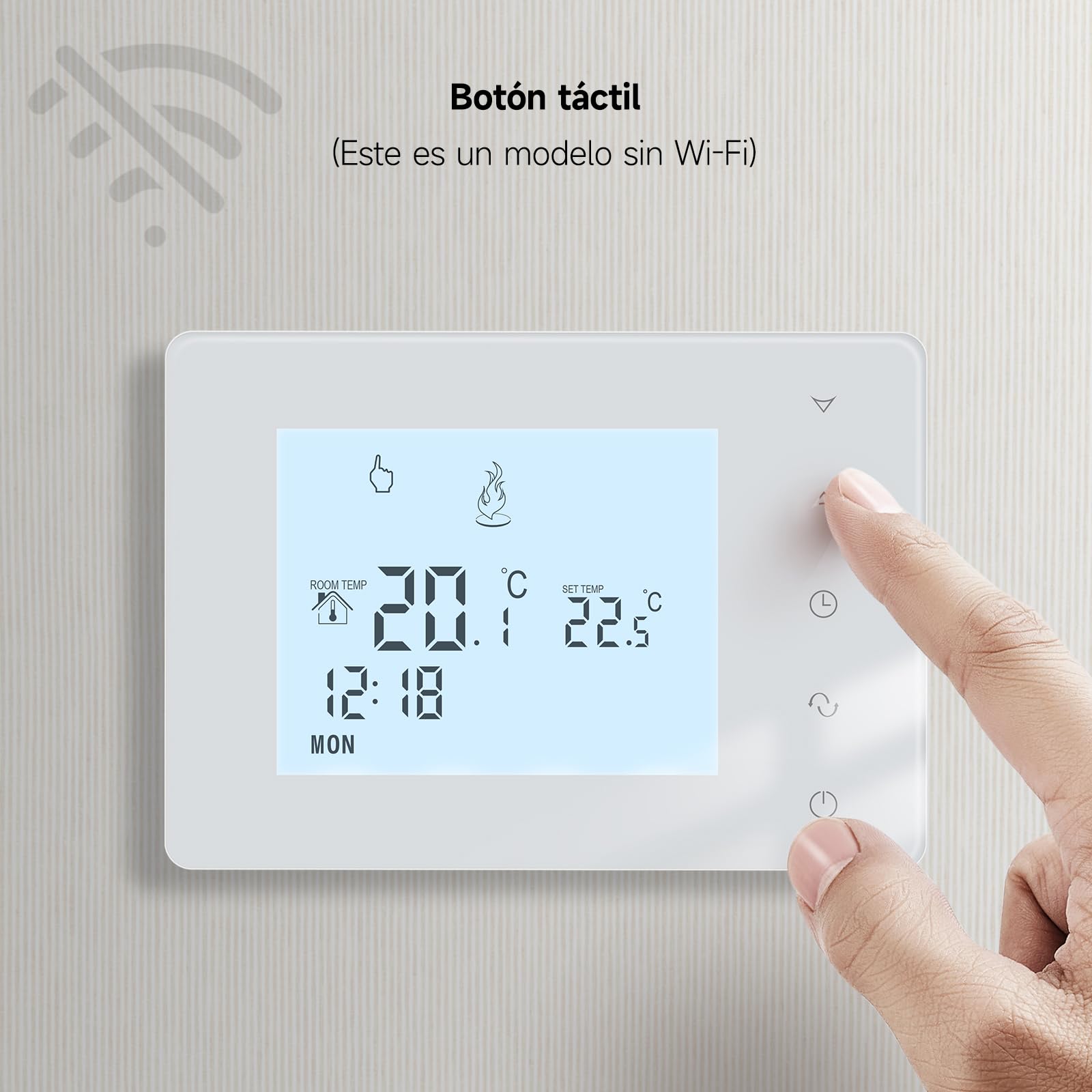 Beok - Termostato para caldera de gas de 2 cables, termostato de pared, termostatos programables con cable, termostatos de ambiente, alimentación por pilas 2 AA, sin función WiFi, batería no incluida
