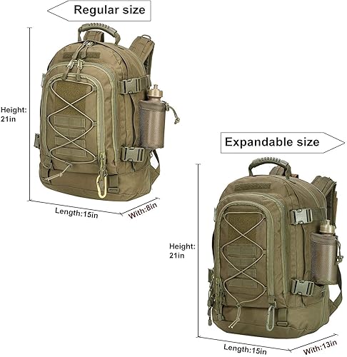 Miniatura 9 de Miramrax Mochila táctica militar del ejército  Paquete de asalto para hombres, mochilas Molle, bolsa de 3 días para senderismo, Verde, Deporte