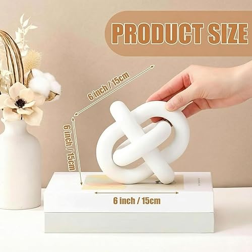 Miniatura 2 de Decoración de Nudo de Madera de 3 Eslabones - Decoración de Mesa de Centro Tallada a Mano, Decoración de Eslabones de Cadena Boho, Estante Moderno,